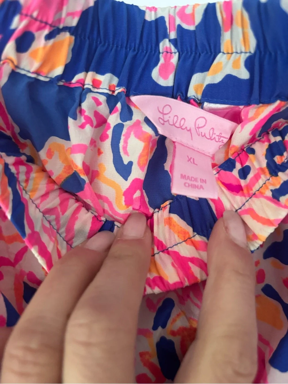 Lilly Pulitzer Vibrant Abstract Print Skirt - Pink, Blue, Orange - Picture 3 of 4